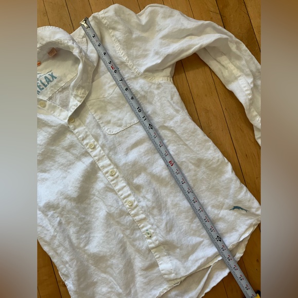Tommy Bahama Relax White Linen Long Sleeve Button Down - Picture 9 of 10